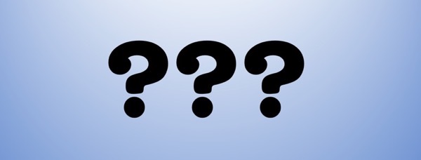 three question marks on a blue grey background